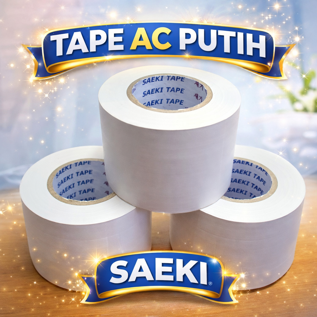 Isolasi Pipa AC Merk Saeki Ductape Lem Tebal 12M – Perekat Pipa Pendingin Anti Bocor