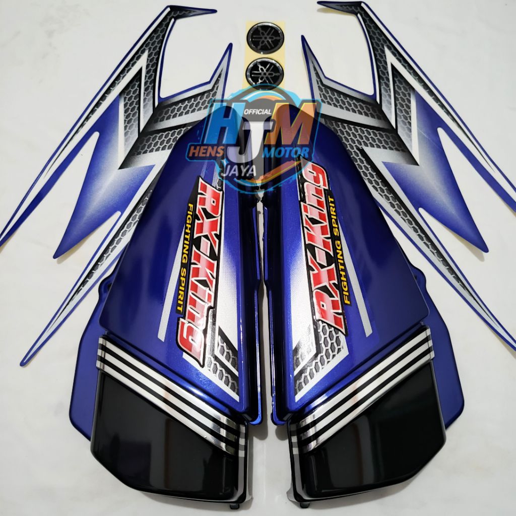 Tutup Aki Box Aki Tepong Rx King Tahun 2004 Warna Biru Set Emblem