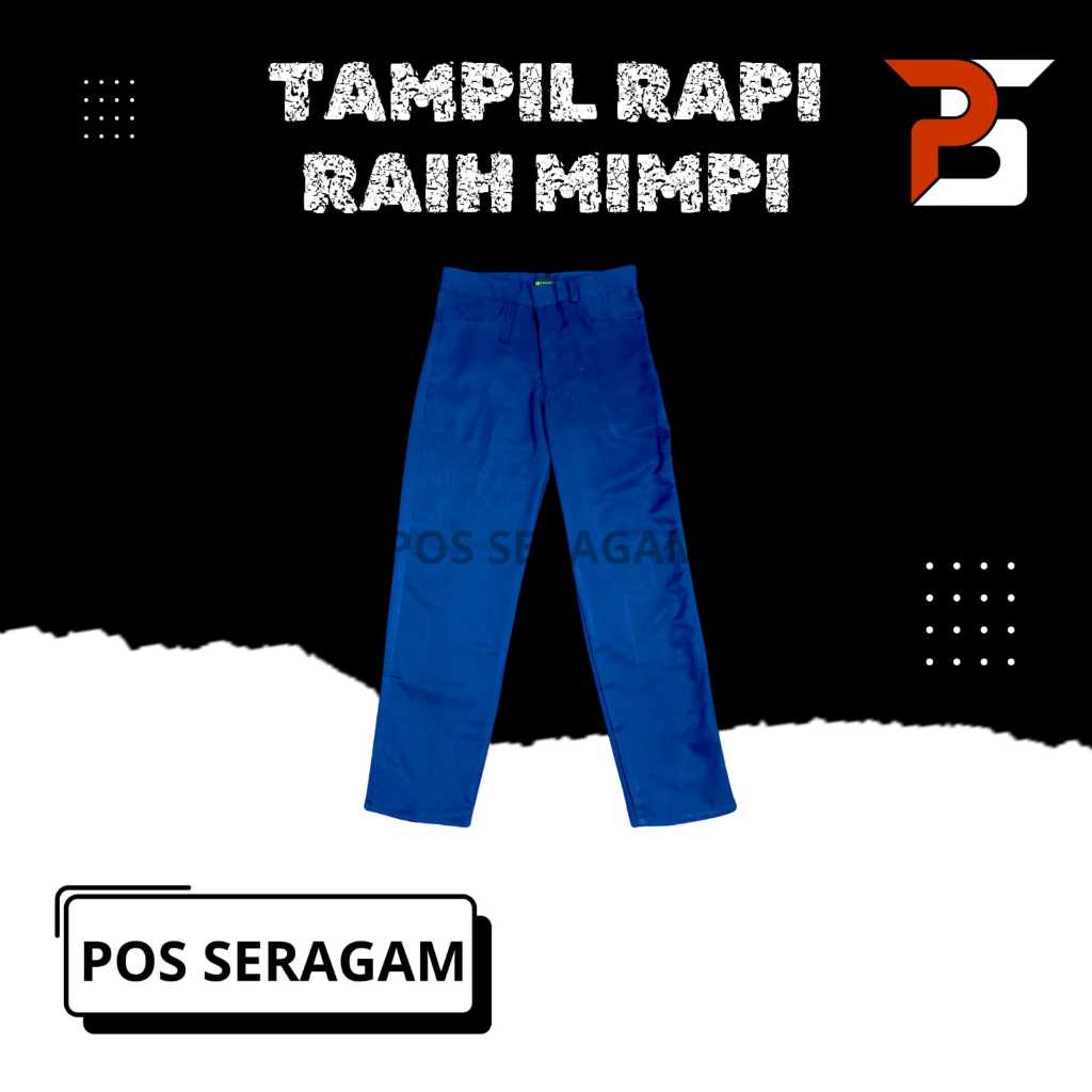 SERAGAM SEKOLAH - Celana Osis SMP / MTs Premium Panjang Warna Biru