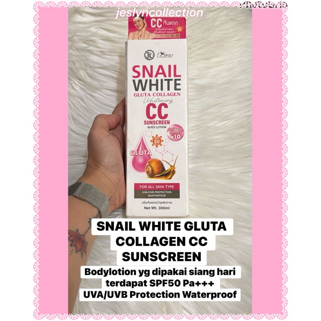 SNAIL WHITE GLUTA COLLAGEN CC SUNSCREEN ORIGINAL THAILAND
