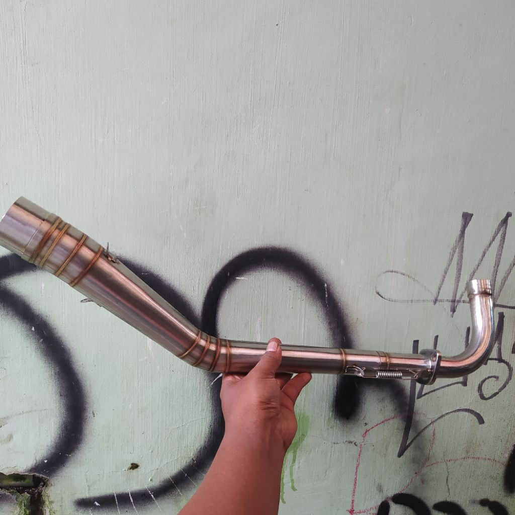 Pipa Leher Knalpot Racing Diameter 50mm, bebek kolong gtx,,full stainless anti karat