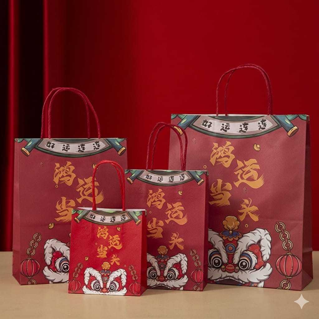 Tas Kertas Ekonomis Paperbag Hadiah Imlek Goodie Bag Gift CNY
