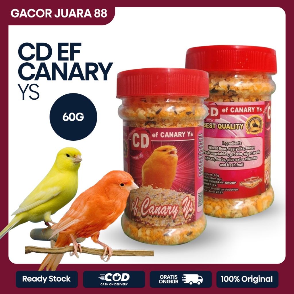 CD Ef CANARY 60g Pakan Harian Burung Kenari Protein Meningkatkan Stamina Imun Penggacor Kenari
