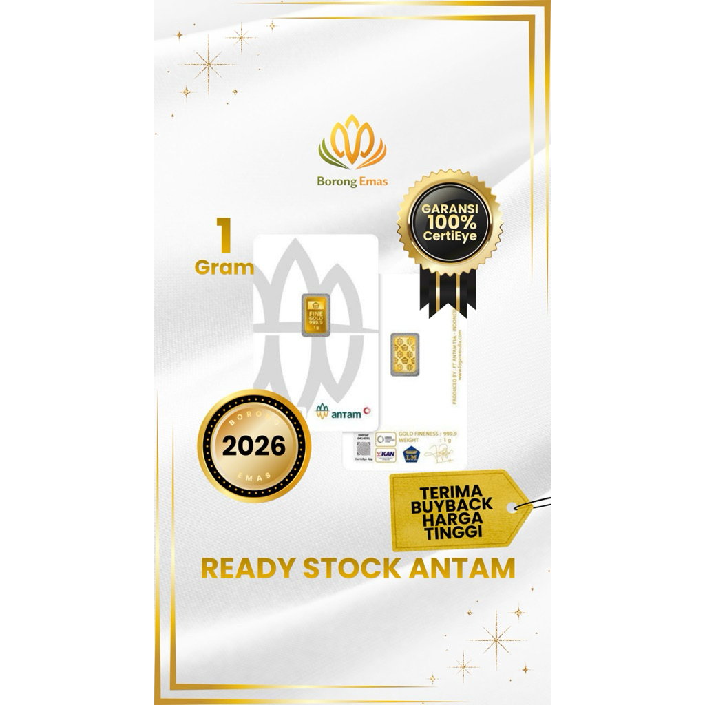 Logam Mulia Antam 1 gram Asli Bersertifikat | Ready Stock | LM Antam Original