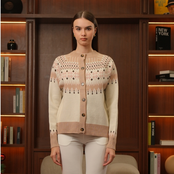 Hardware Clothing Atasan Sweater Rajut Wanita Hardware Blush Snow Knit Sweater