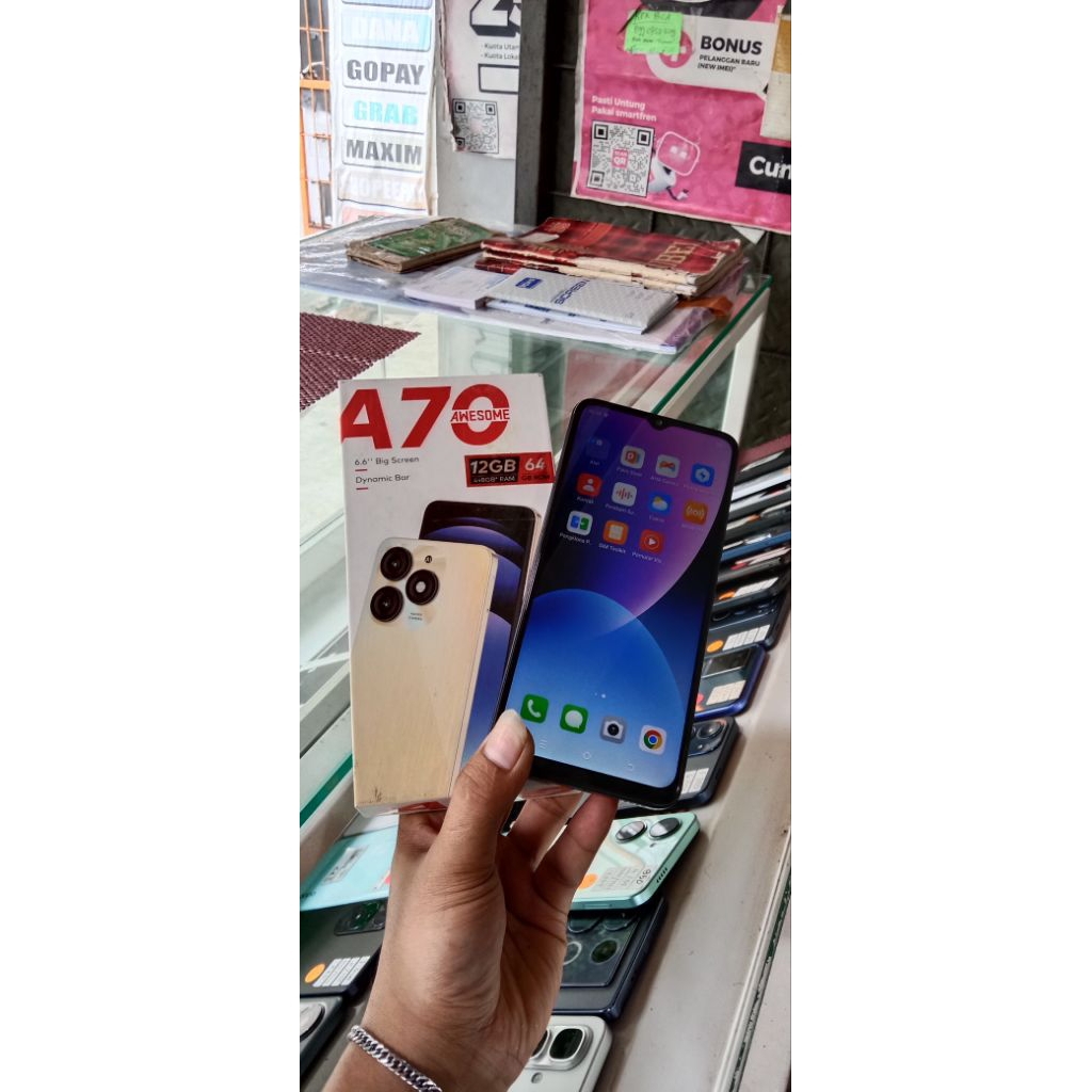 ITEL A70 LENGKAP/FULLSET RAM 4+8/64GB MULUS ORIGINAL