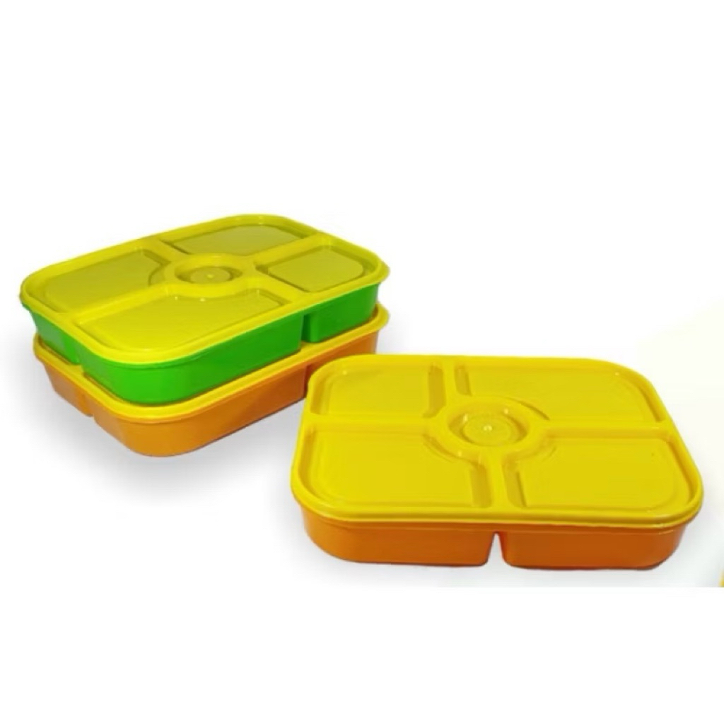 Lunch Box Bento 5 Sekat MBG | Kotak Makan 5 Sekat Bento |Lunch Box kuning 5Sekat