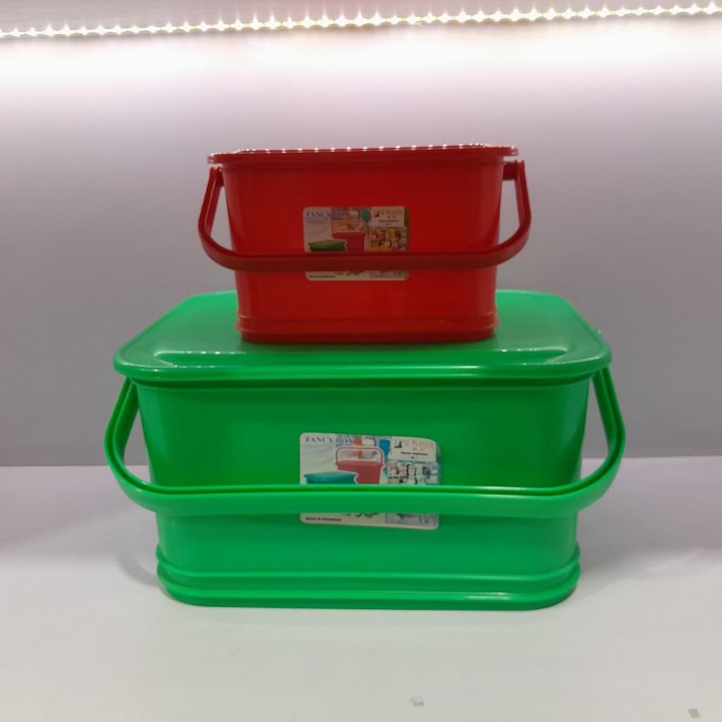 Box Plastik Serbaguna Tutup & Handle / Kotak Penyimpanan Plastik / Box Serbaguna Rumah Tangga / Wada