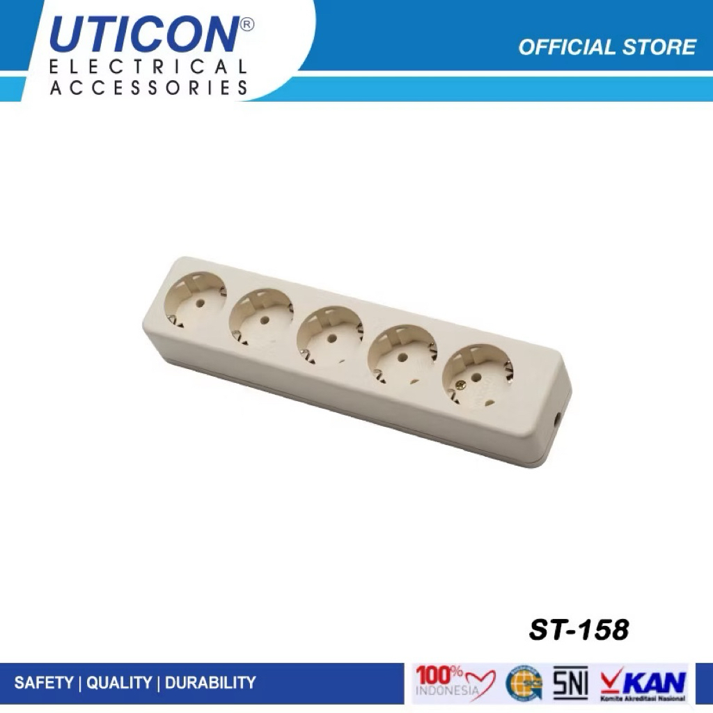 Stop Kontak Uticon 5 Lubang Terminal Kuningan/Stop Kontak Uticon Tanpa Kabel