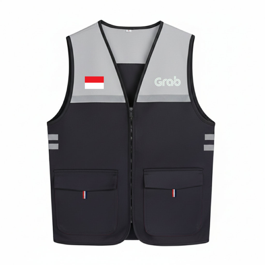 Rompi Scotlight Outdoor Grab pria wanita terbaru | Rompi Grab| Jaket Grab | Rompi Ojol Grab Original