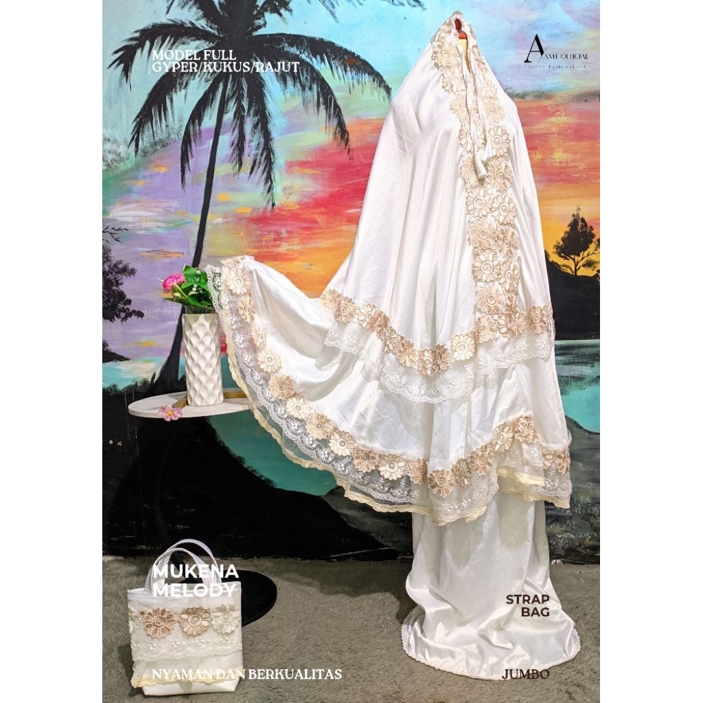 AMT OFFICIAL| MUKENA MELODY SUTRA ROBERTO CAVALLI FULL GYPER KUKUS RAJUT TWO-TONE DOUBLE LAYER STRAP