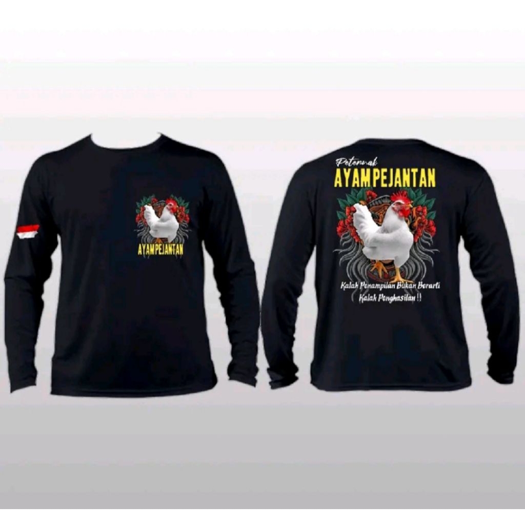 Kaos Lengan Panjang Peternak Ayam Pejantan