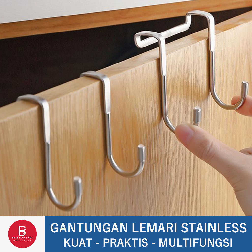 GANTUNGAN PINTU LEMARI DAPUR STAINLESS MULTIFUNGSI / GANTUNGAN KAIT GANDA LEMARI DAPUR STAINLESS SER