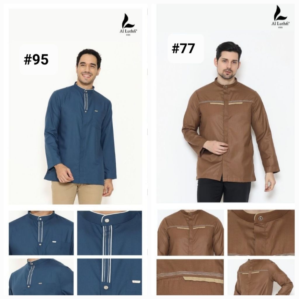 KOKO AL LUTHFI LENGAN PANJANG CUFF WARNA | BAJU MUSLIM ALLUTHFI