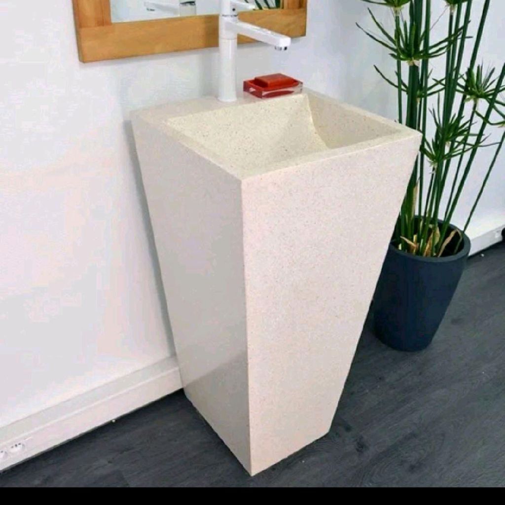 Wastafel Teraso Terrazzo Portable Minimalis Glossy Kekinian Estetik