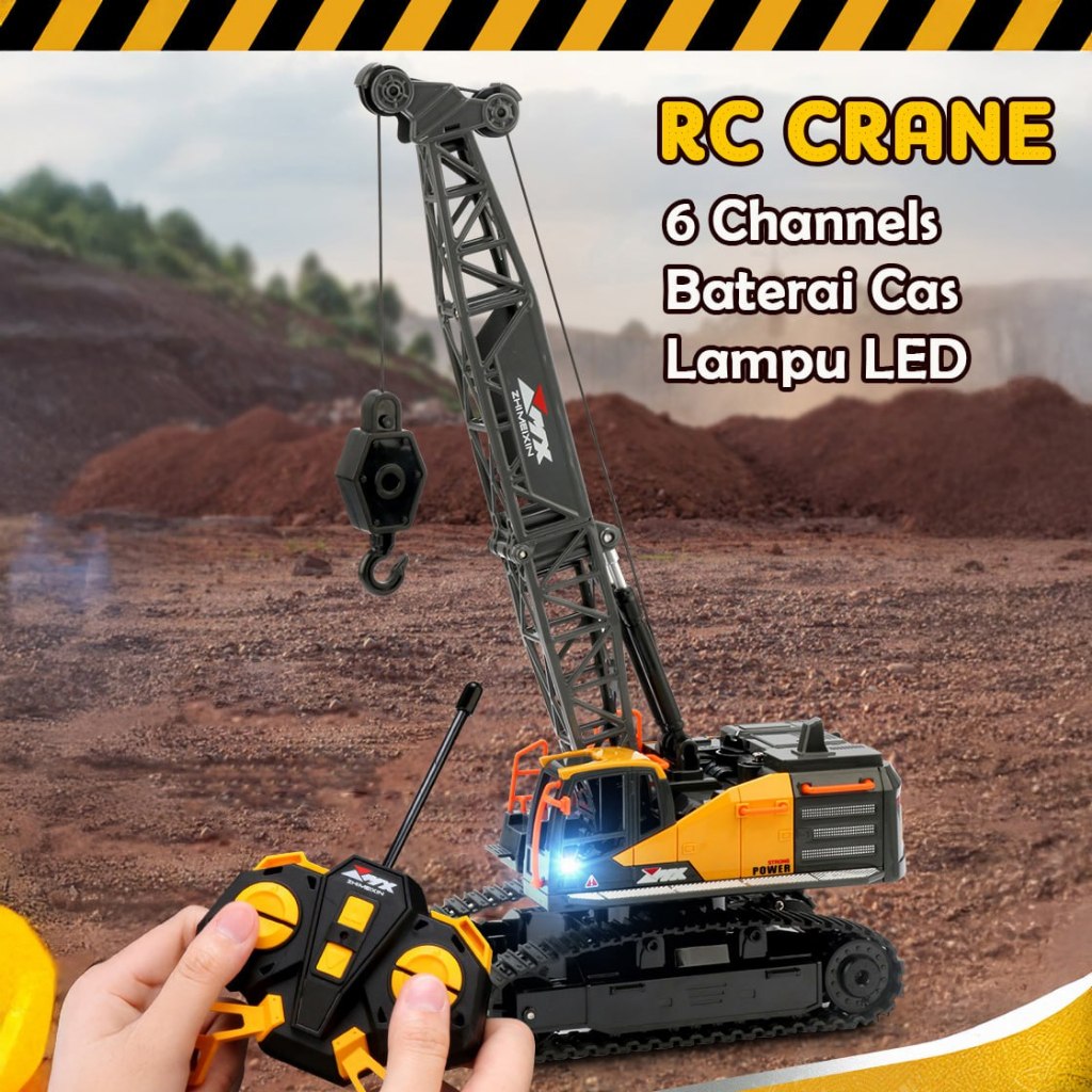 [planet] RC Car Crane Engineering Mini Remote control LED Hook Naik Turun - RC Crane Engineering