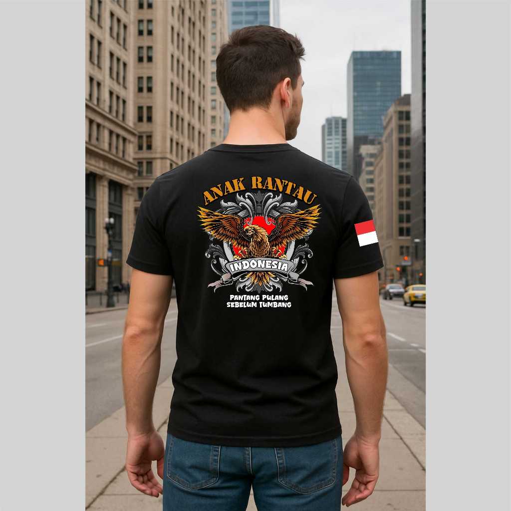 KAOS DISTRO ANAK RANTAU BURUNG / KAOS DEWASA UNISEX KOMUNITAS /KAOS OBLONG T-SHIRT BENDERA DITANGAN