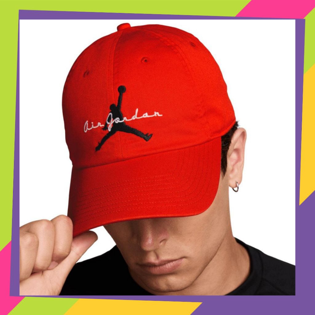 Topi jordan flight club unisex cap - chile red/white/black