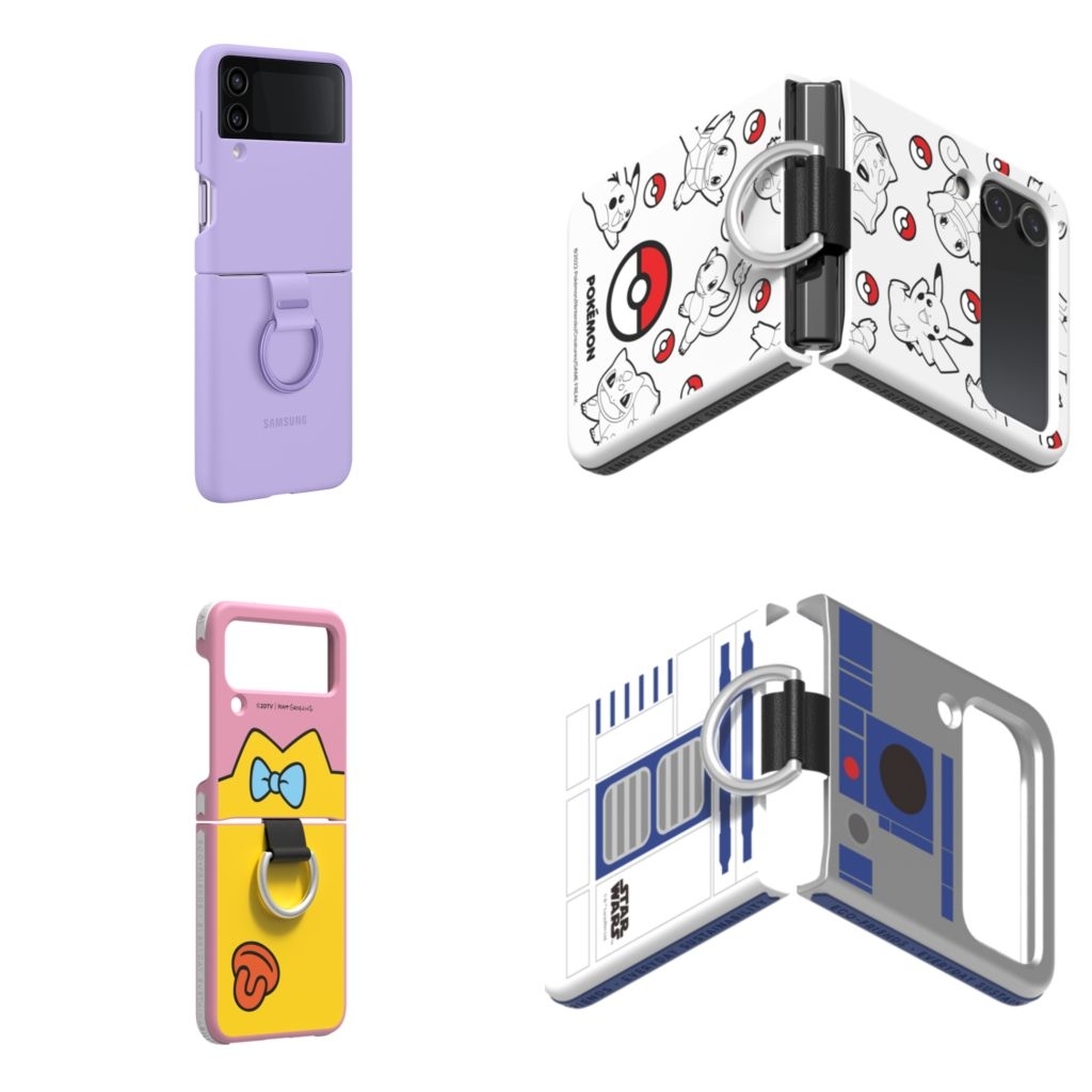 Original Samsung Galaxy Z Flip 4 5G Ring Silikon Cover Casing Silikon Case Starwars Simpsons Pokemon