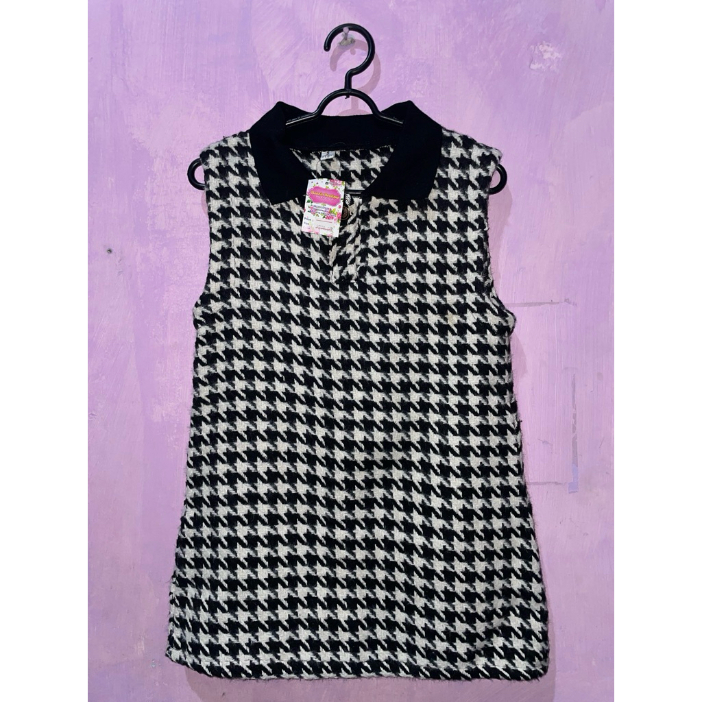 Dress atasan vest tweed NEW