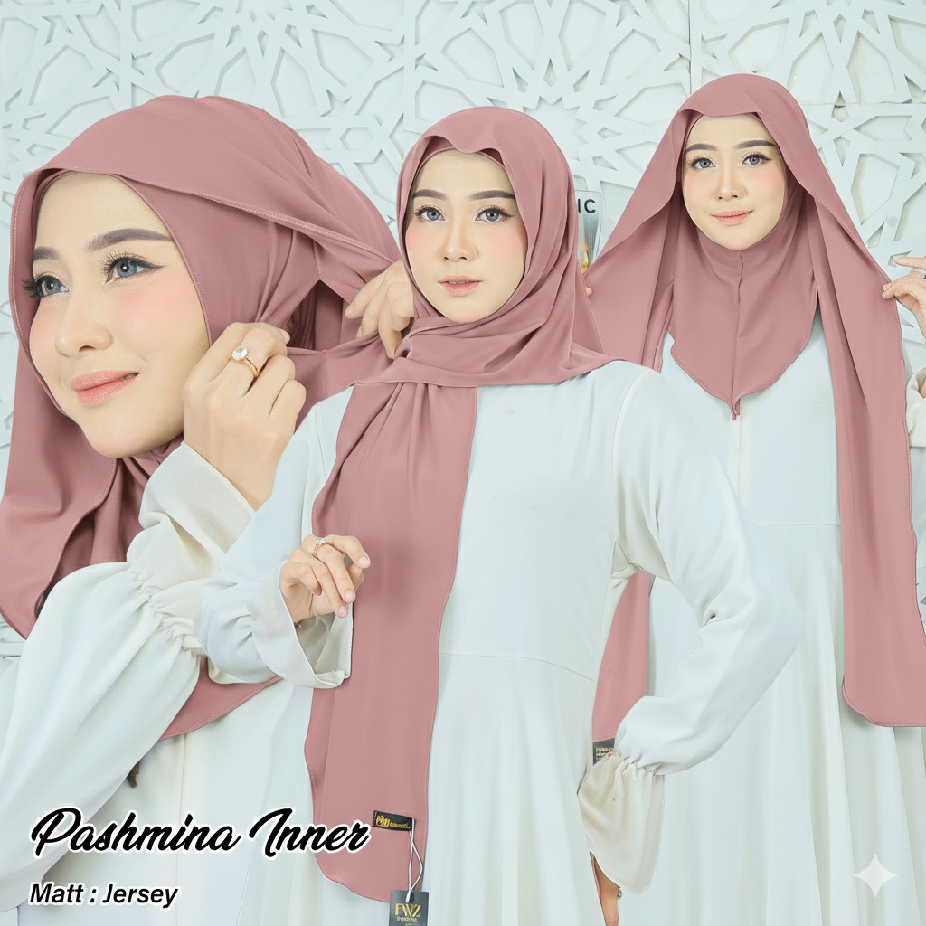 Pashmina Instan Inner Bahan Jersey Pashmina Klewer Menutup Dada Jilbab Instan Oval Panjang