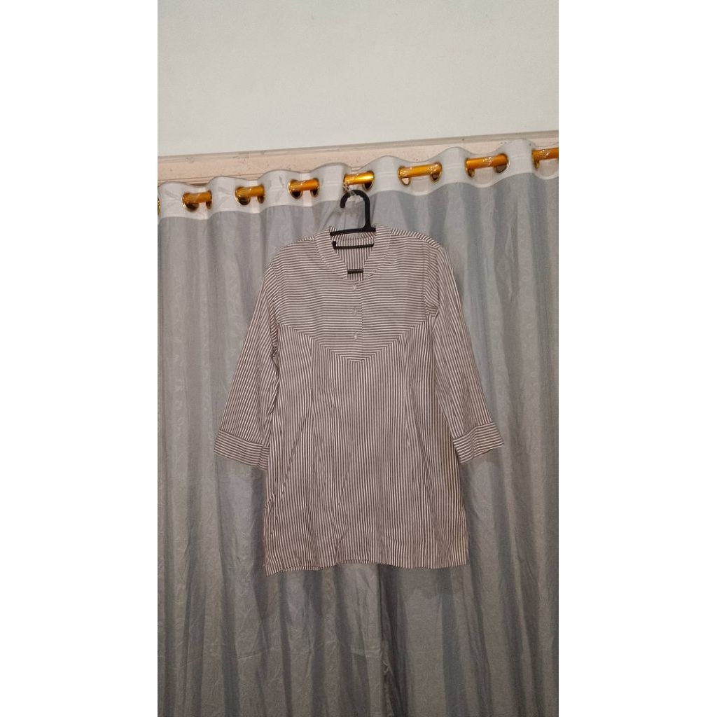 blouse tunik atasan baju garis wanita cewe perempuan