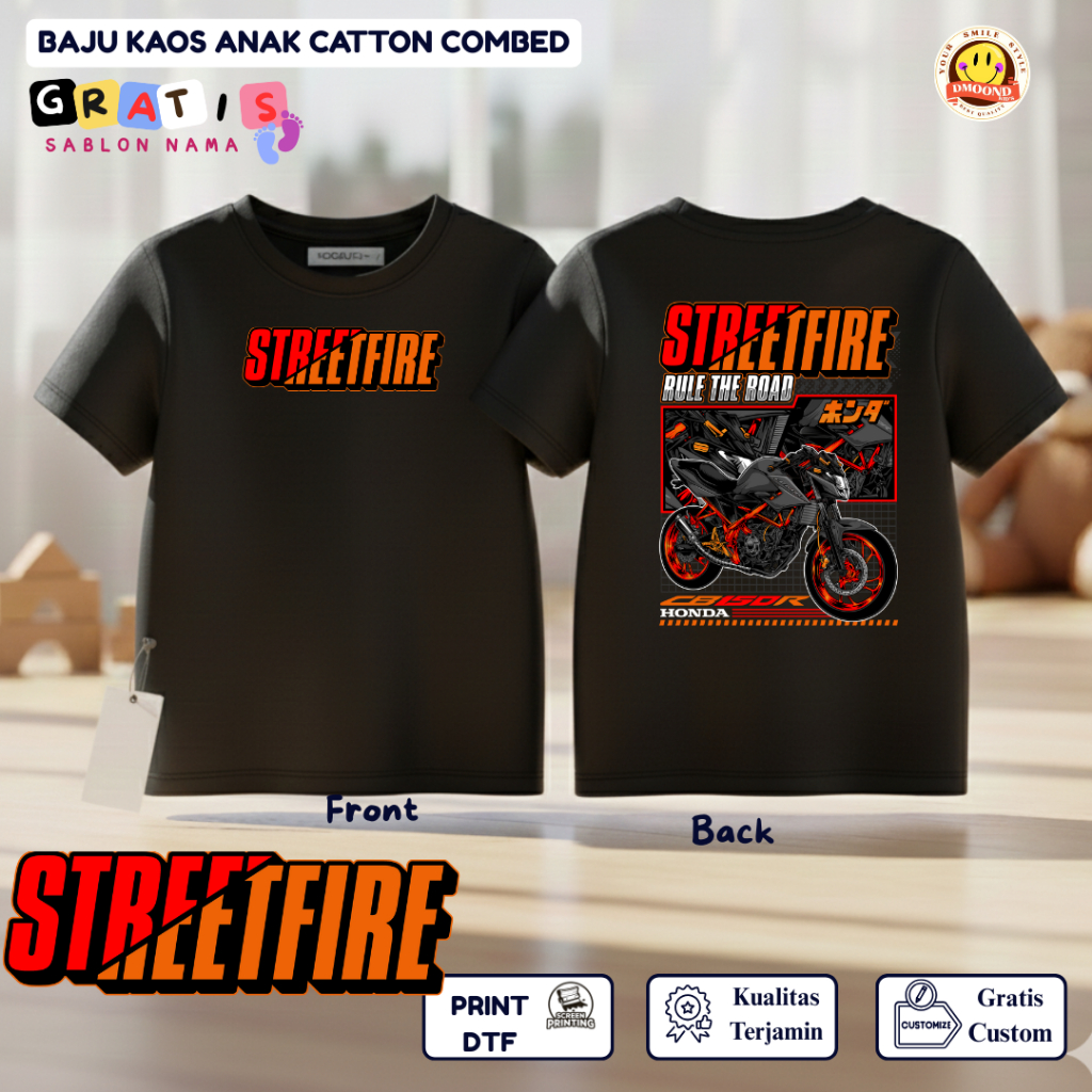 Baju Kaos Motor / Baju Kaos Anak Distro Motif Motor CB150R STREET FIRE