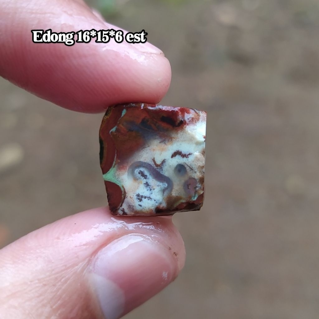 (BISA COD) Bahan Batu Akik Pancawarna Garut Edong