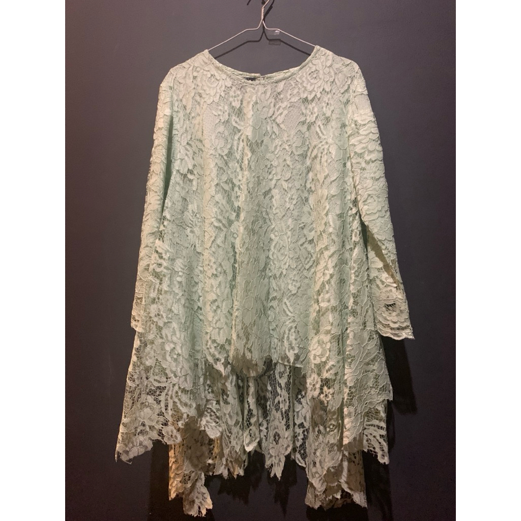 Kebaya brokat hijau tosca