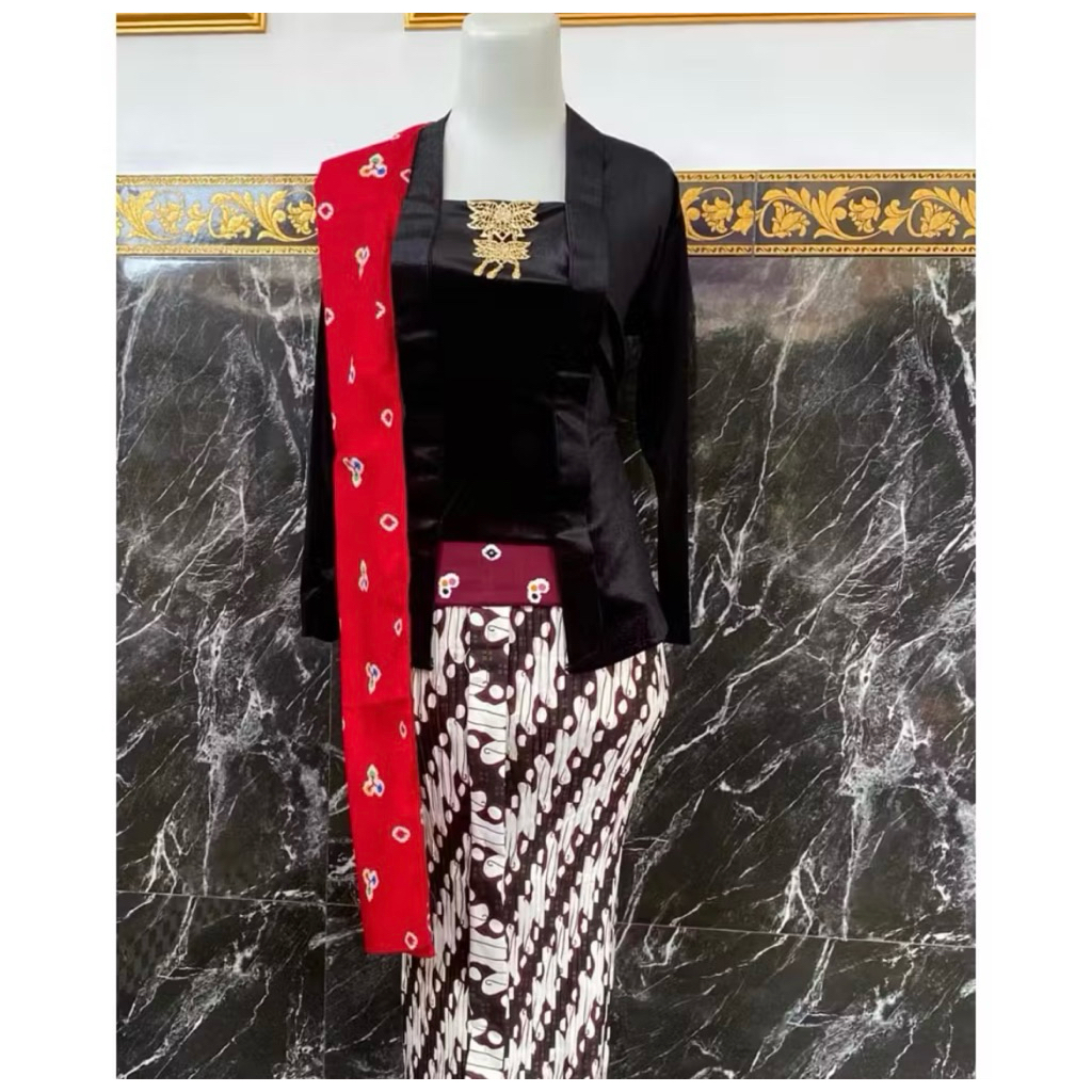 SETELAN KEBAYA BLUDRU HITAM JAWA