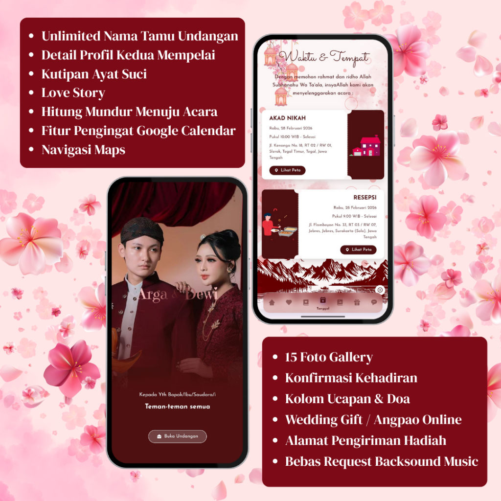 Undangan Digital Pernikahan | Ringan, Simple, Desain Premium