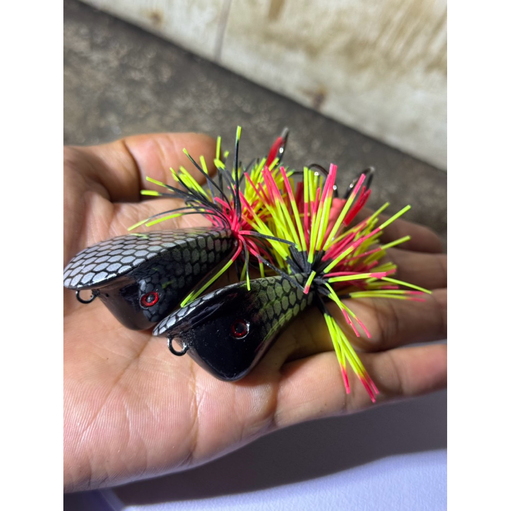 umpan lure cesting gabus toman JUMP FROG topi 5 cm| 10 gram double hook 3/0
