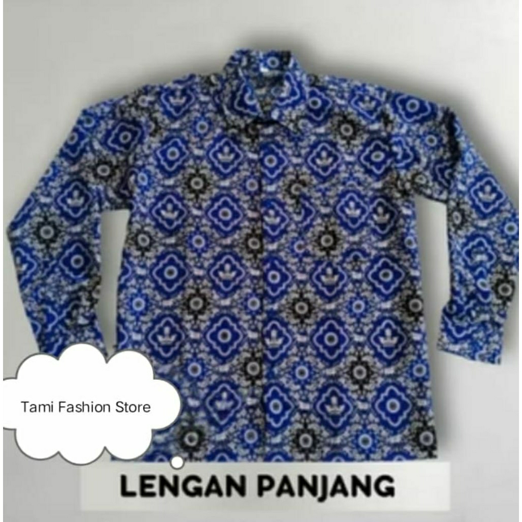 BATIK SMP NEGERI/BATIK SMP NASIONAL / BAJU SERAGAM BATIK KEMEJA SEKOLAH SMP MOTIF TUNAS HARAPAN BANG