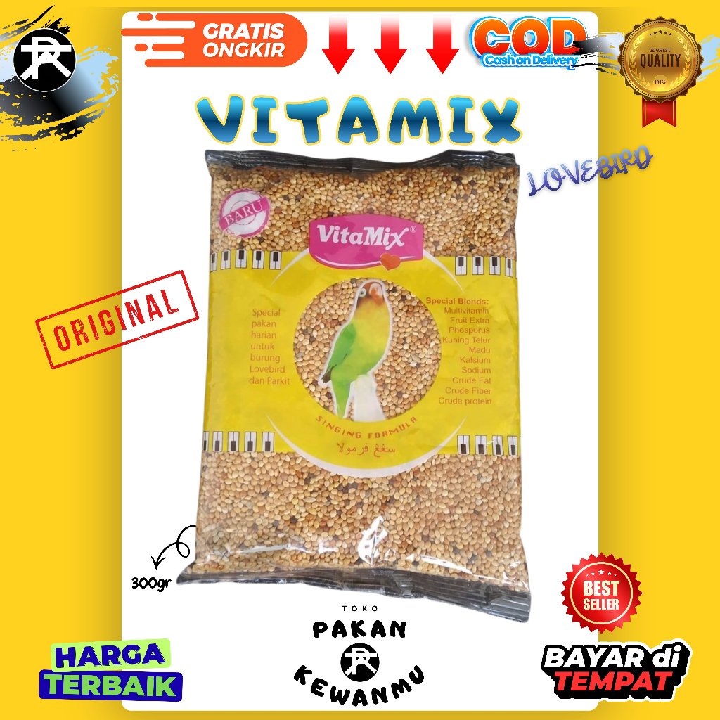 Vitamix Pakan Lovebird Cepat Gacor Harian Milet untuk Burung Pemakan Biji-bijian