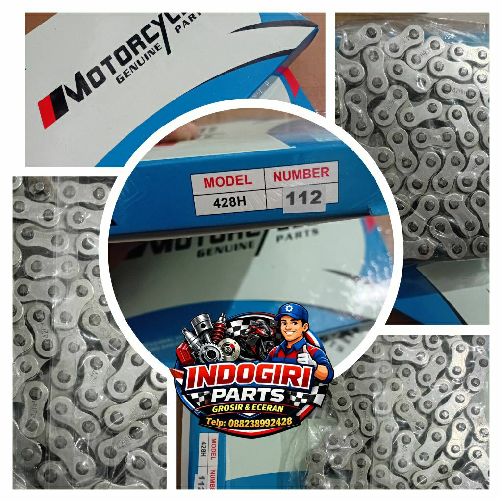 Rantai Motor Megapro, GL Pro, Jupiter MX, Supra GTR, Vixion 428H - 112L- Original BJM