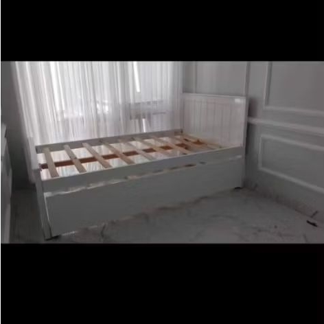 Dipan Sorong anak kayu cat Duco putih minimalis modren Jabodetabek Bali 120x200 (warna Duco putih)ha