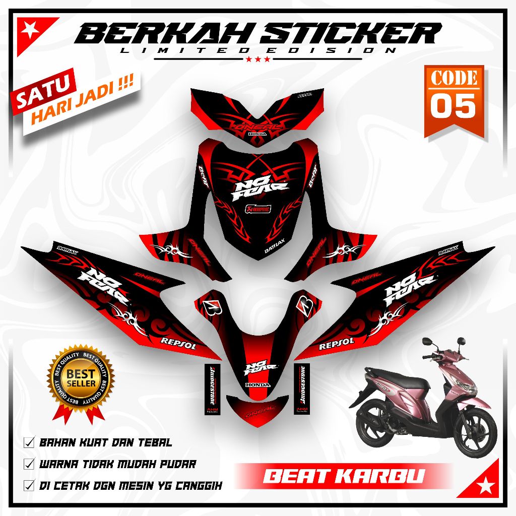 DECAL BEAT KARBU 2008 - 2012 FULLBODY - STIKER BEAT KARBU BAHAN PREMIUM BR.05