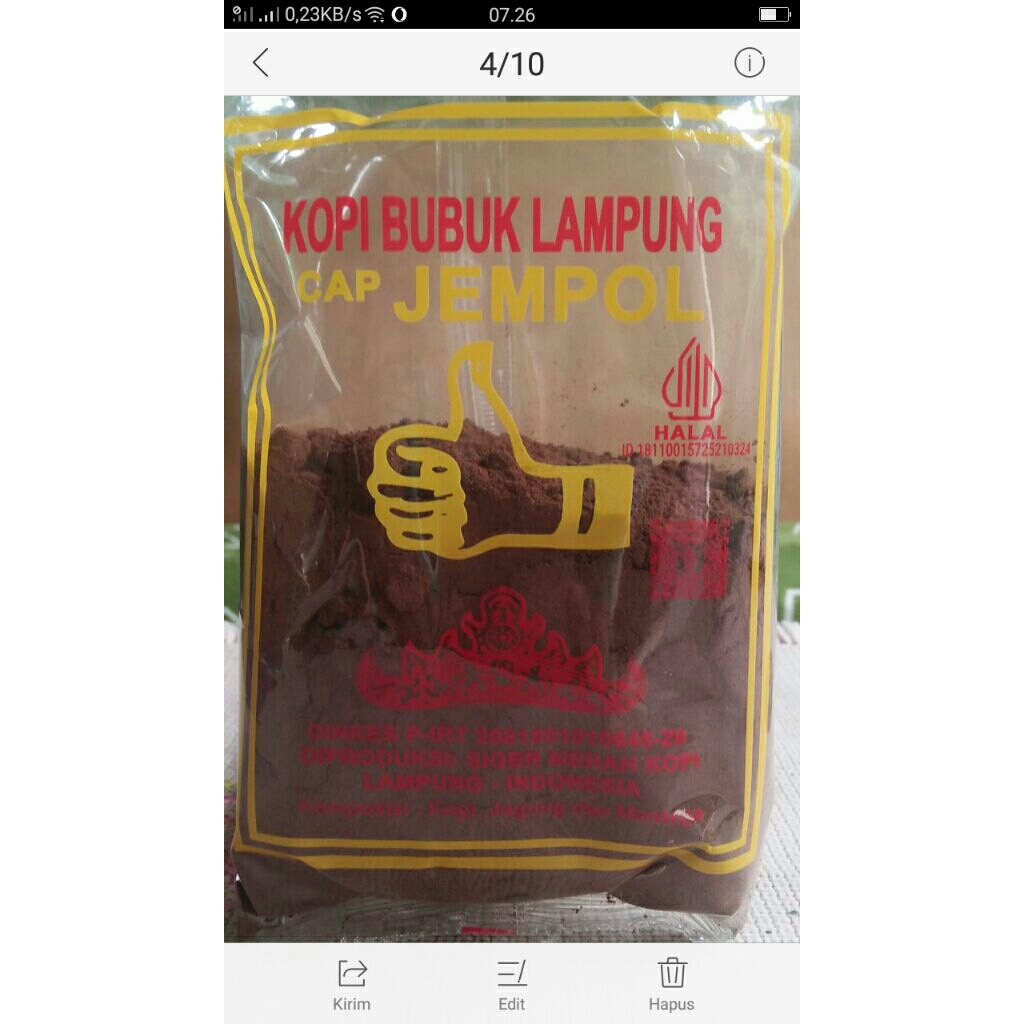 kopi bubuk lampung cap jempol