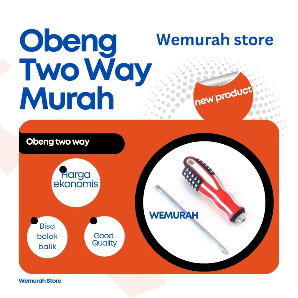 Obeng Bolak Balik Plus Min 4inch - Obeng Min Plus