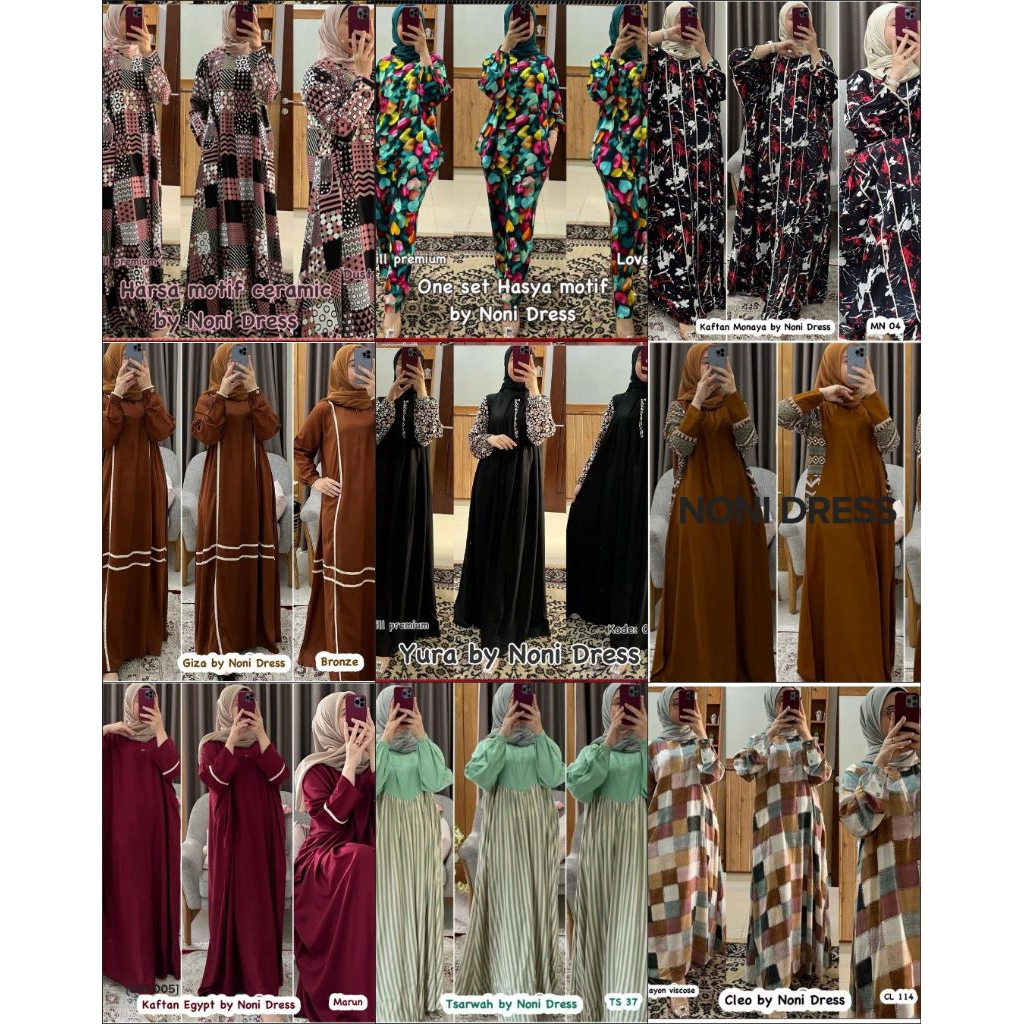 ReenaDaily Jepara SALE NONI DRESS Daster Arab Gamis Setelan Bahan Twill Premium Rayon Viscose Busui 