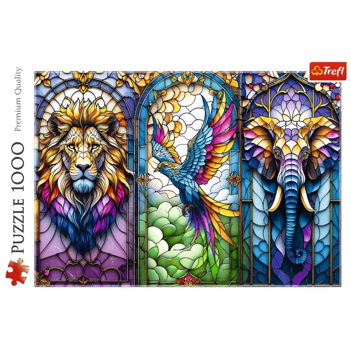 Trefl Jigsaw Puzzle 1000 Piece Stained Glass : Animals 10957