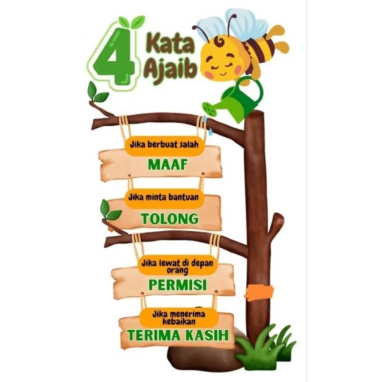 Hiasan kelas 4 kata ajaib tema  Ranting pohon