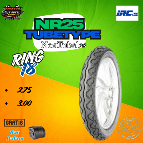 Ban Motor IRC NR25 Ring 18 Non Tubeless – 2.75 3.00 | Gratis Ban Dalam
