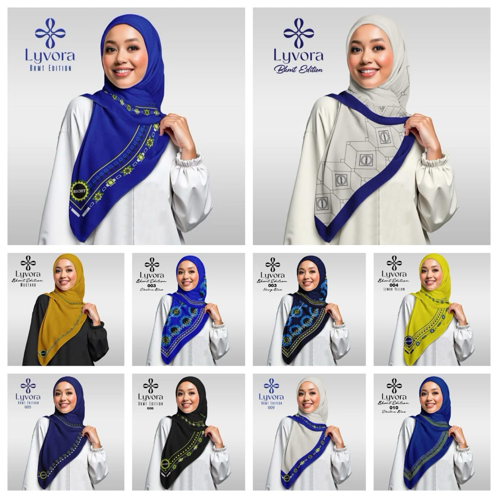 Jilbab BKMT - Paket sample 10modelkerudung BKMT - Hijab Voal Premium Lyvora - Segi Empat Adem, Laser