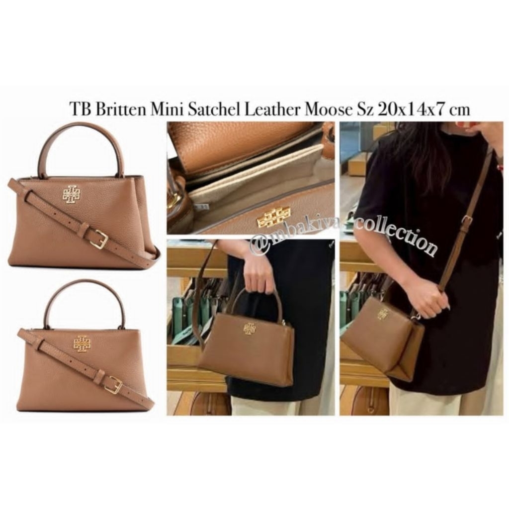 TB Britten Mini Satchel Leather Moose