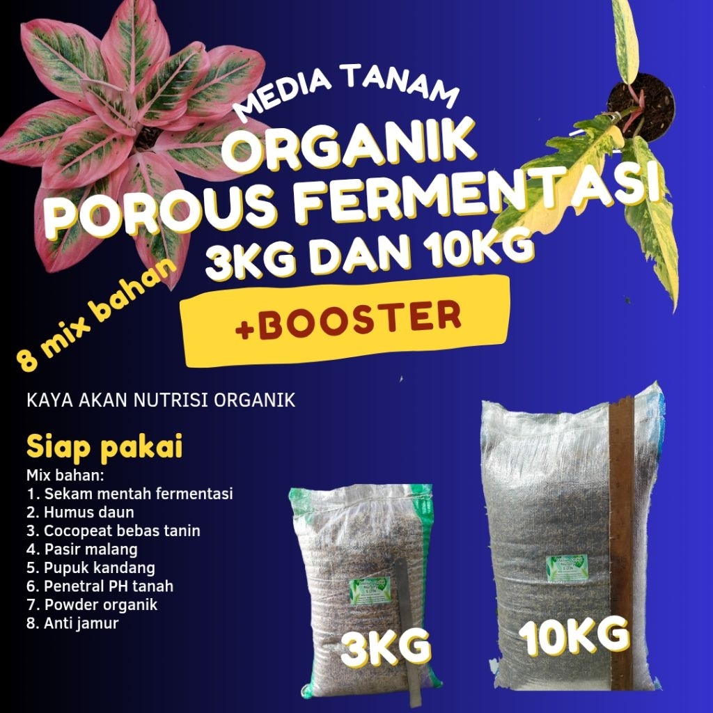 STASIUN PLANT - 3kg dan 10kg  METAN POROS MEDIA TANAM FERMENTASI siap pakai aglonema aroid monstera 