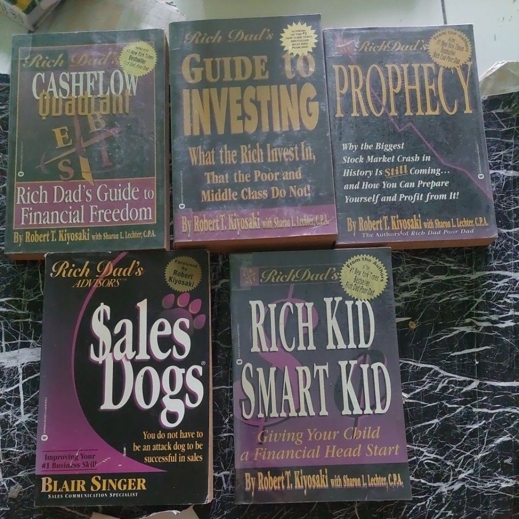 BUKU IMPORT RICH DAD POOR DADS,CASHFLOW QUADRANT,GUIDE TO INVESTING,PROPHECY,RICH KID SMART KID,SALE