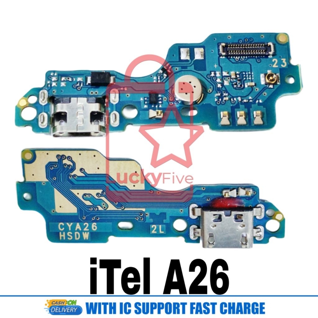 Papan Cas Itel A26 A571L with iC Konektor Cas A571L Ori iC