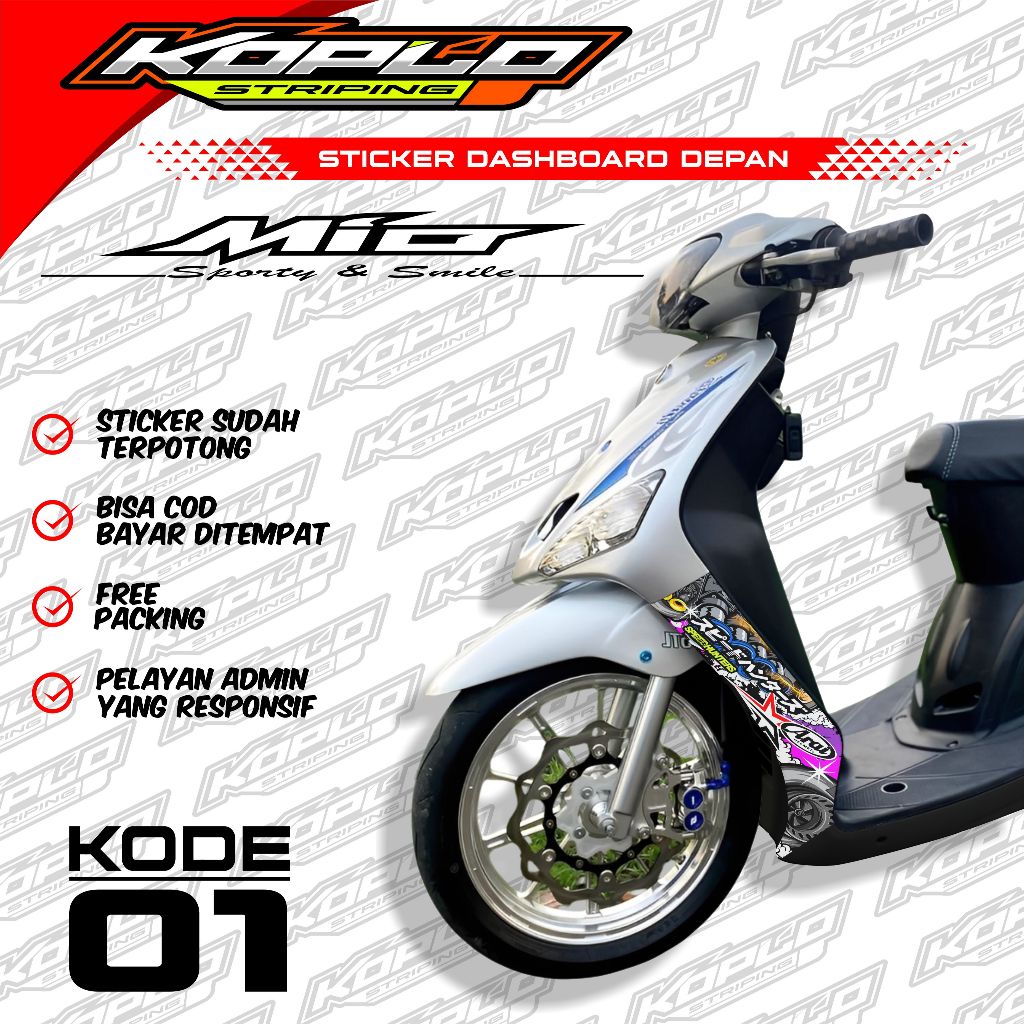 Stiker Body Kasar bawah/depan Mio sporty/Smile - Sudah Terpotong Tinggal Tempel