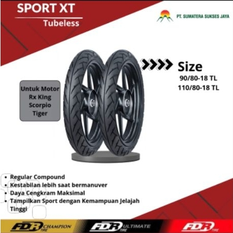 FDR BLTL SPORT XT RING 18 Ban Luar Motor Tubeless